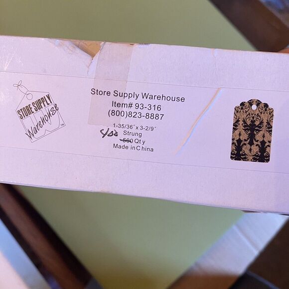 400 Pcs Writable Demask Price Tags w/ Strings for Gift Clothing Yard Garage Sale - Picture 5 of 5